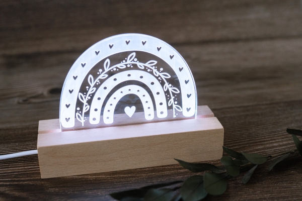 Lampe / Nachtlicht Regenbogen -personalisiert-